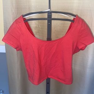 Forever 21 coral cross back crop top